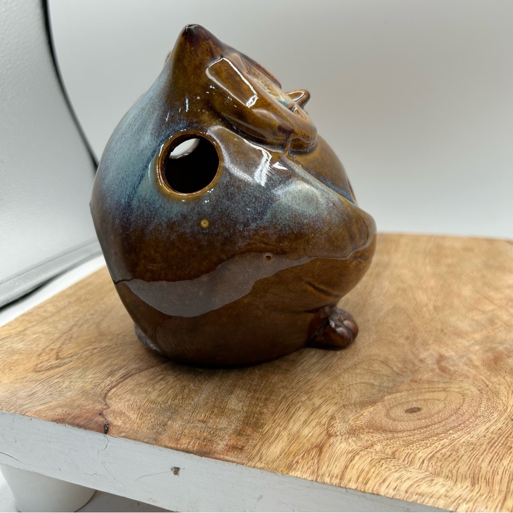Pier 1 Imports Ceramic Glazed Owl Tealight Votive Candle Holder NWOT - Picture 5 of 5